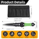 THROWFUN 6/12 Pack 9Cr17 stainless steel- 7.48''(length) 0.12''(thick) , throwing knives set  Full-Tang Throwing Set, with Nylon Sheath for Competition and Recreation Green Darts-FB-YF015